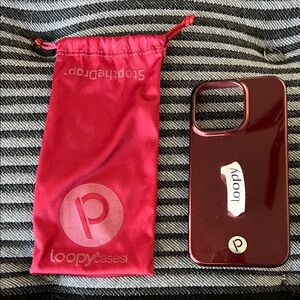 Loopy Case Burgundy Shine Phone Case with Loop